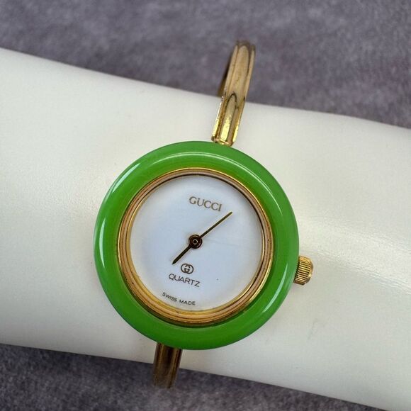 Gucci 1100 L Gold Quartz Watch Interchangeable Bezels Vintage - Picture 14 of 15